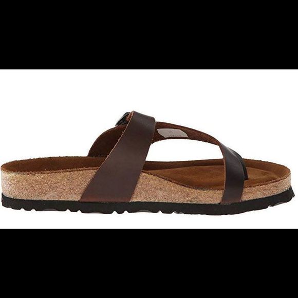 Naot Leather Toe-Loop Slide Sandals Tahoe Buffalo Leather - Medium - Picture 1 of 6